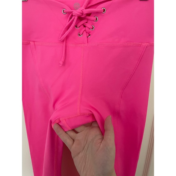 Year of Ours Hot Pink High Waist Lace Up Football Leggings Small - Picture 5 of 6